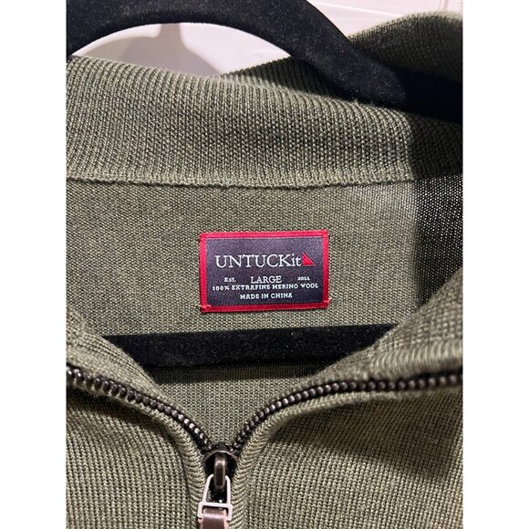 Untuckit Merino Wool 1/4 Zip Pullover - Size L - Picture 2 of 4